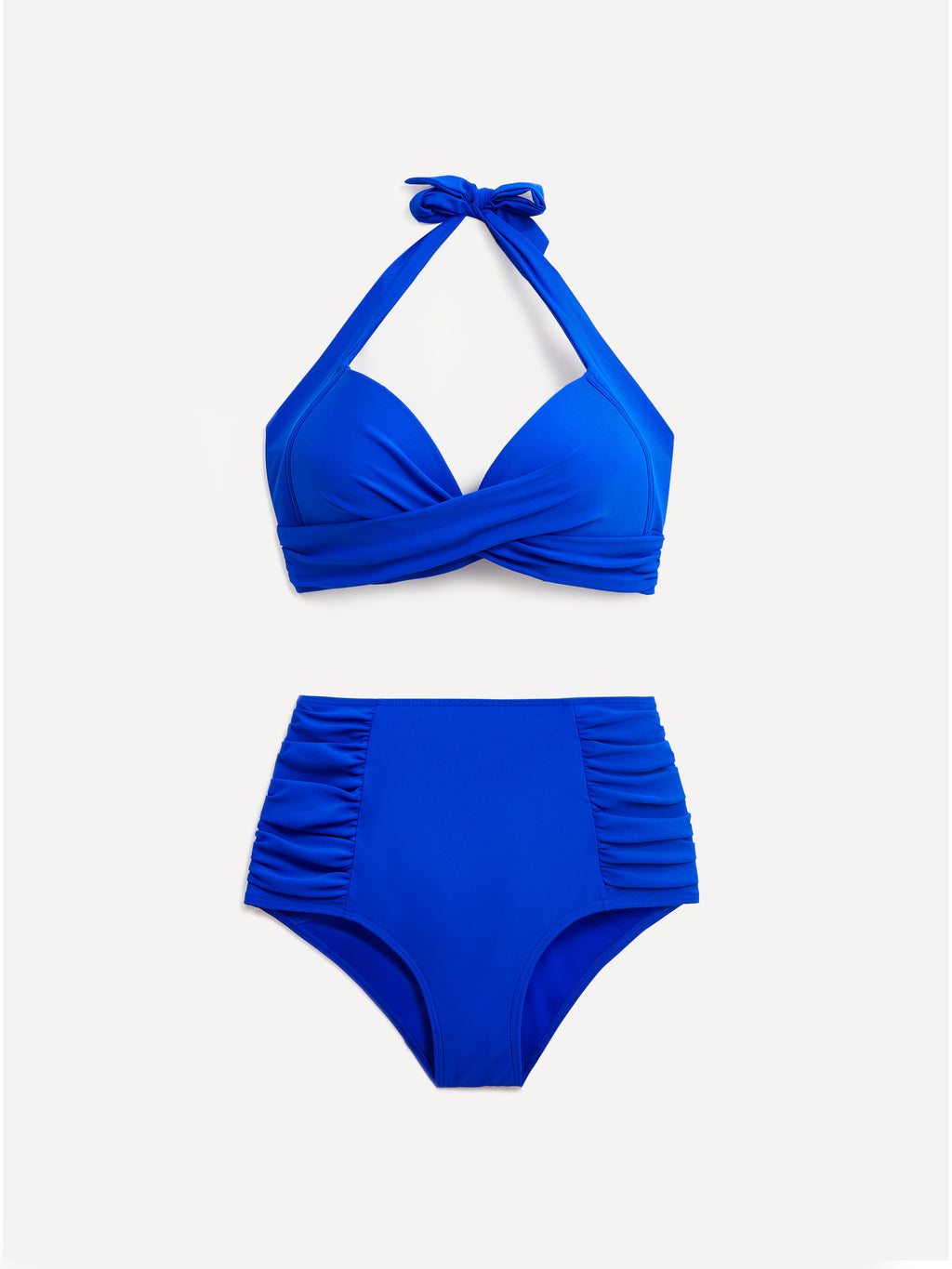 Amalfi Blue High Waisted Tummy Control Bikini
