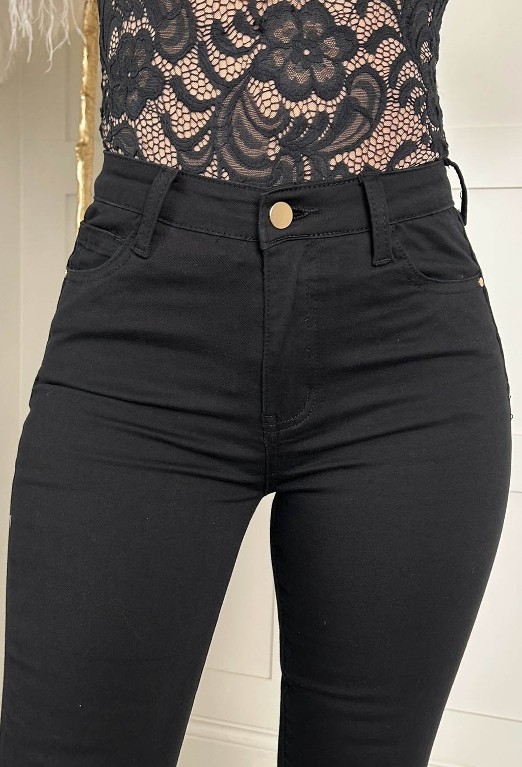 Amelie Black Stretch Push Up Skinny Jeans
