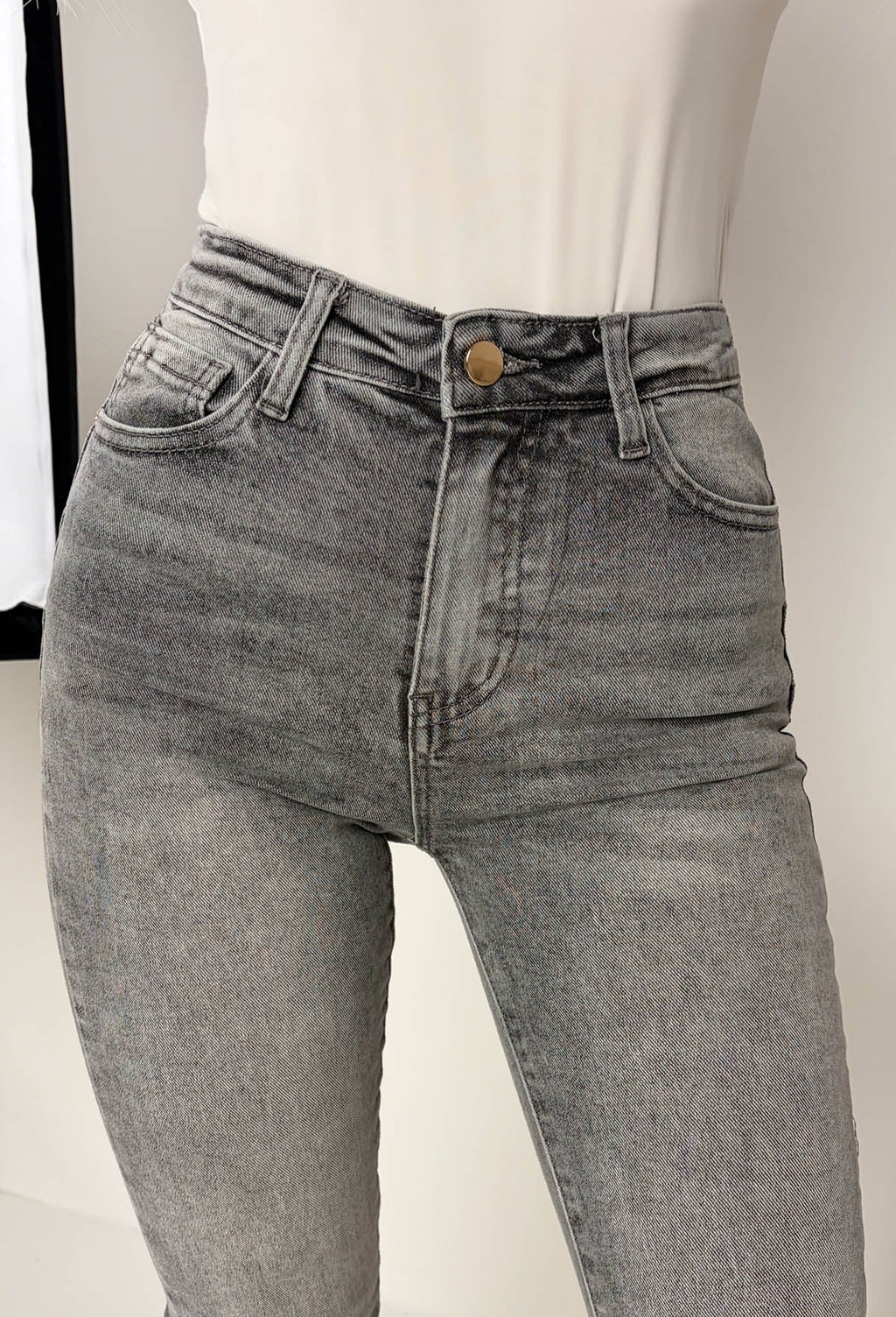 Amelie Grey Stretch Push Up Skinny Jeans