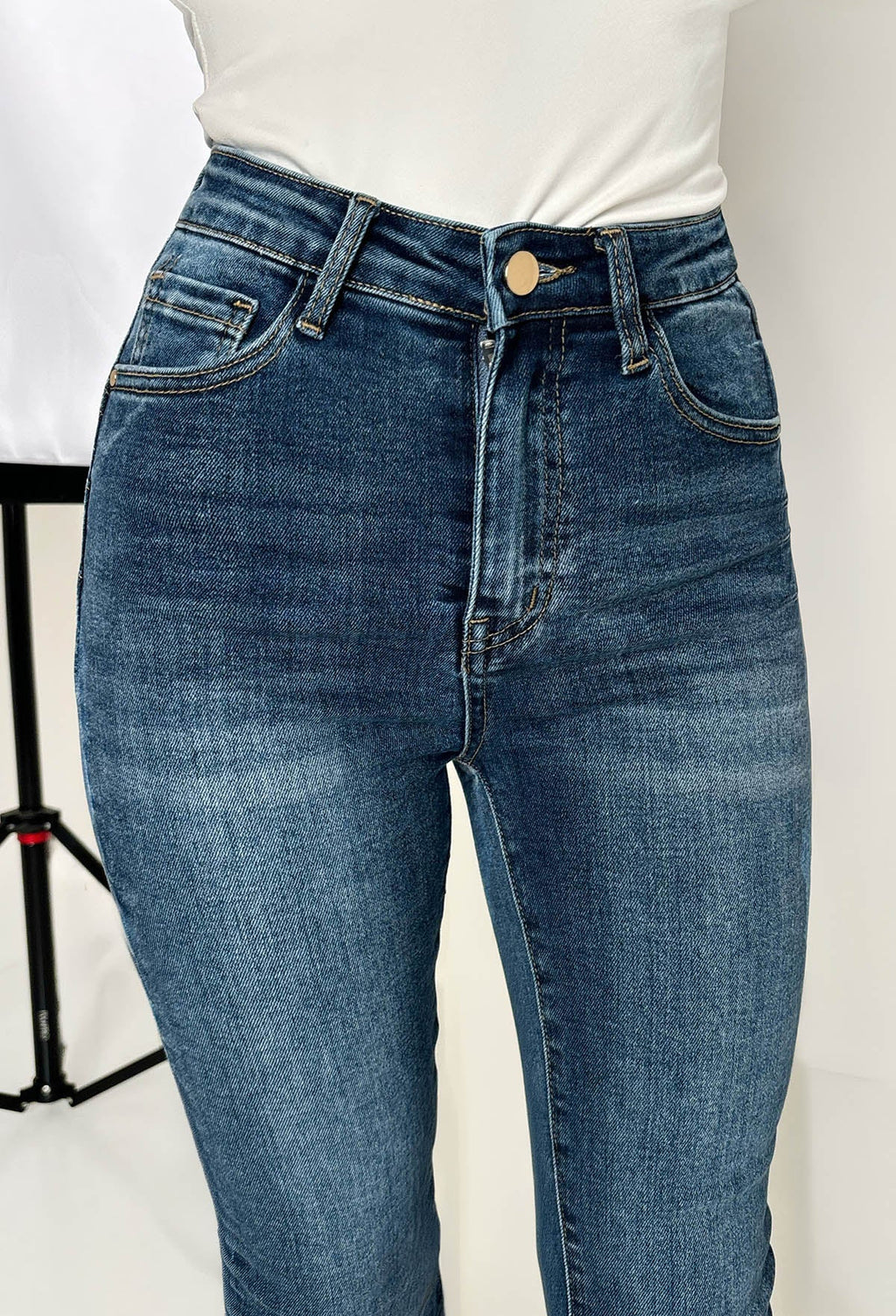Amelie Mid Blue Stretch Push Up Skinny Jeans