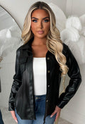 Bad Gal Boudoir Black Faux Leather Shirt