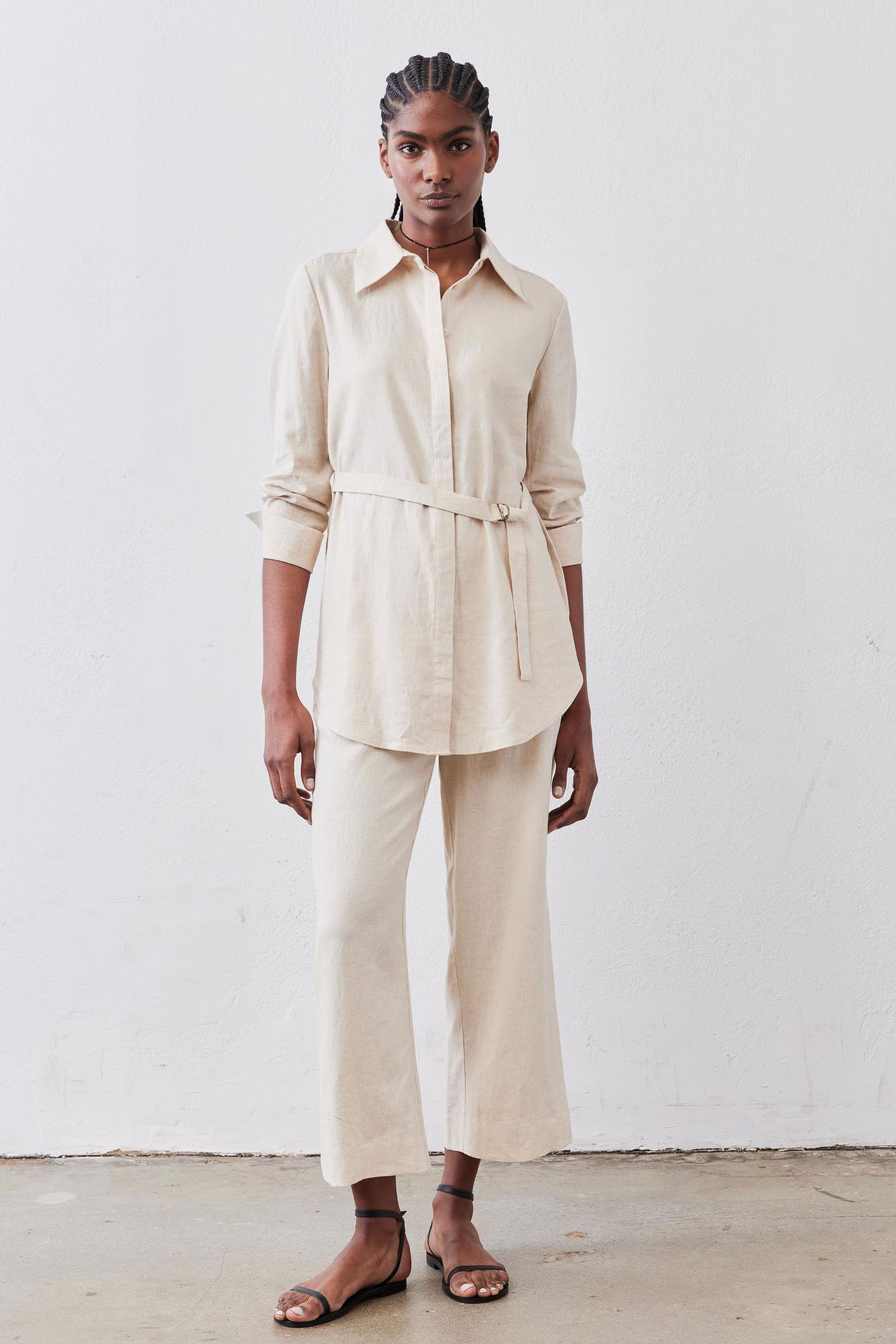 Linen A-Line Pants