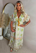 Boho Beautiful Orange Embroidered Boho Maxi Dress