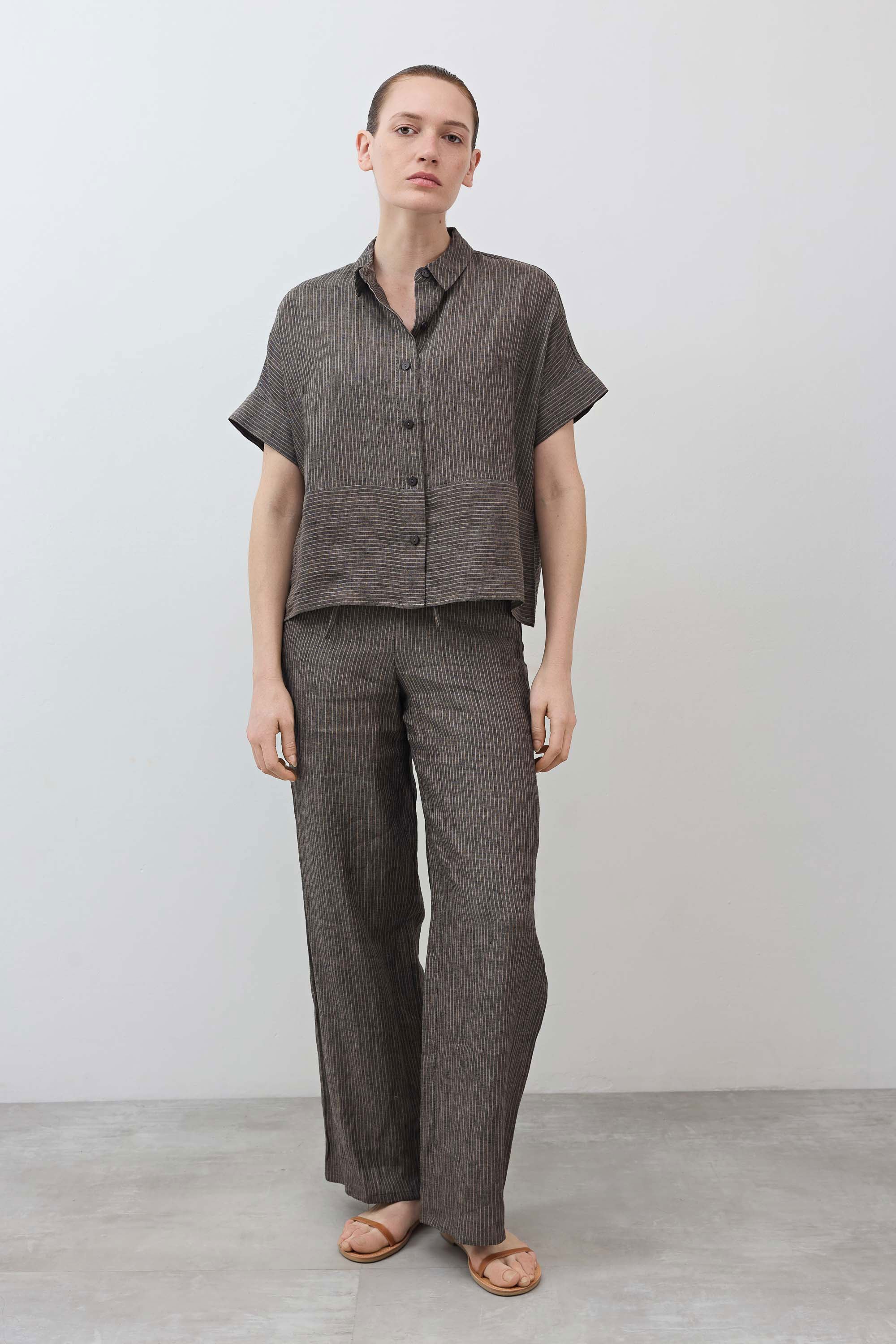 Pull-On Wide Leg Linen Pants