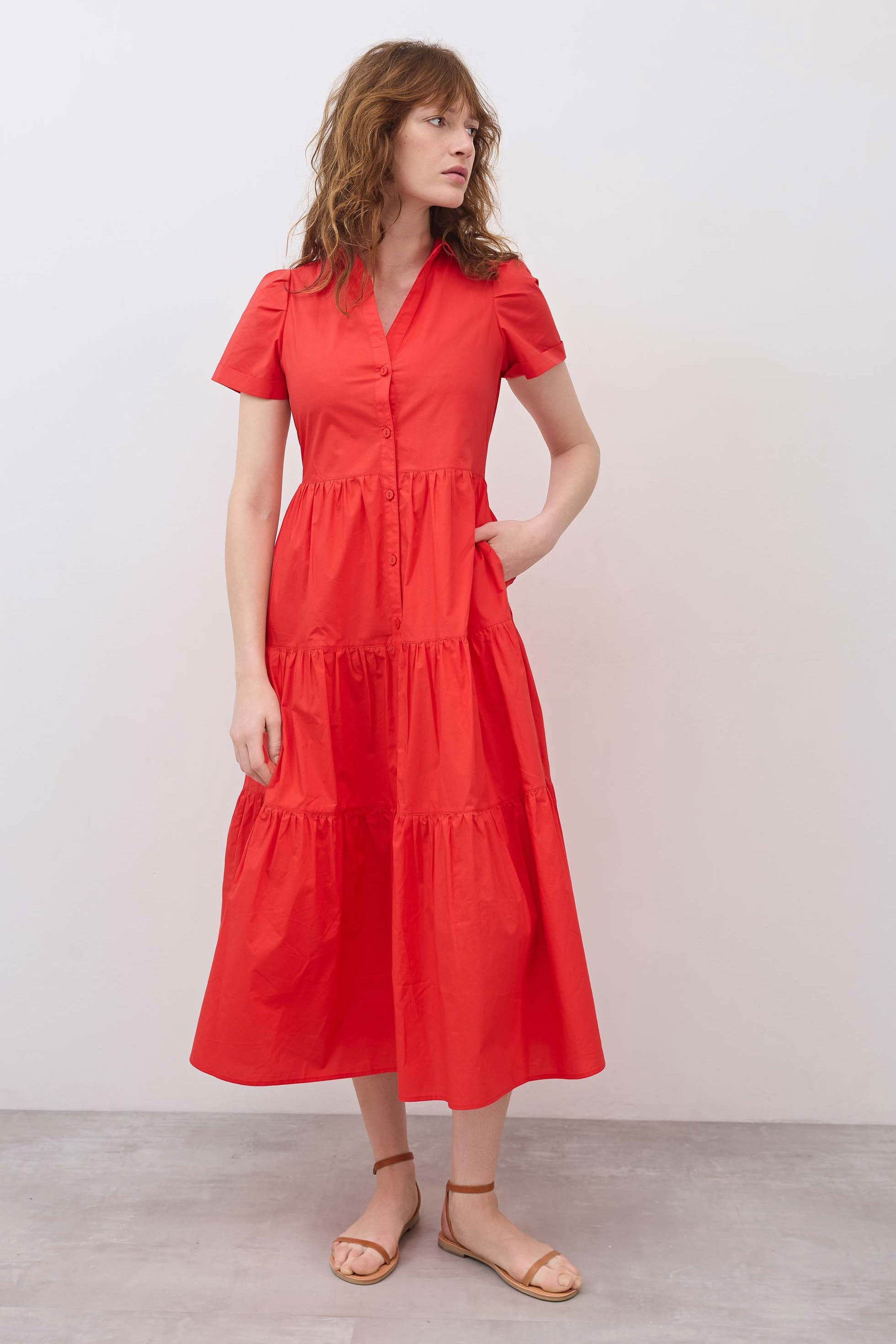 Breaking Free Long Poplin Dress