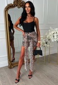Brooke Brown Double Wrap Mesh Mini Skirt