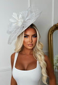 Cosmo Chic White Floral Bow Detail Fascinator