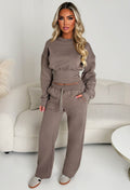 Cosy Love Mocha Cinched Waist Lounge Co-Ord Set