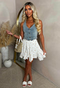 Daisy Daze Cream Floral Print Mini Skirt