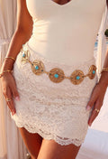 Desert Glow Gold Gold Teal Detail Belt