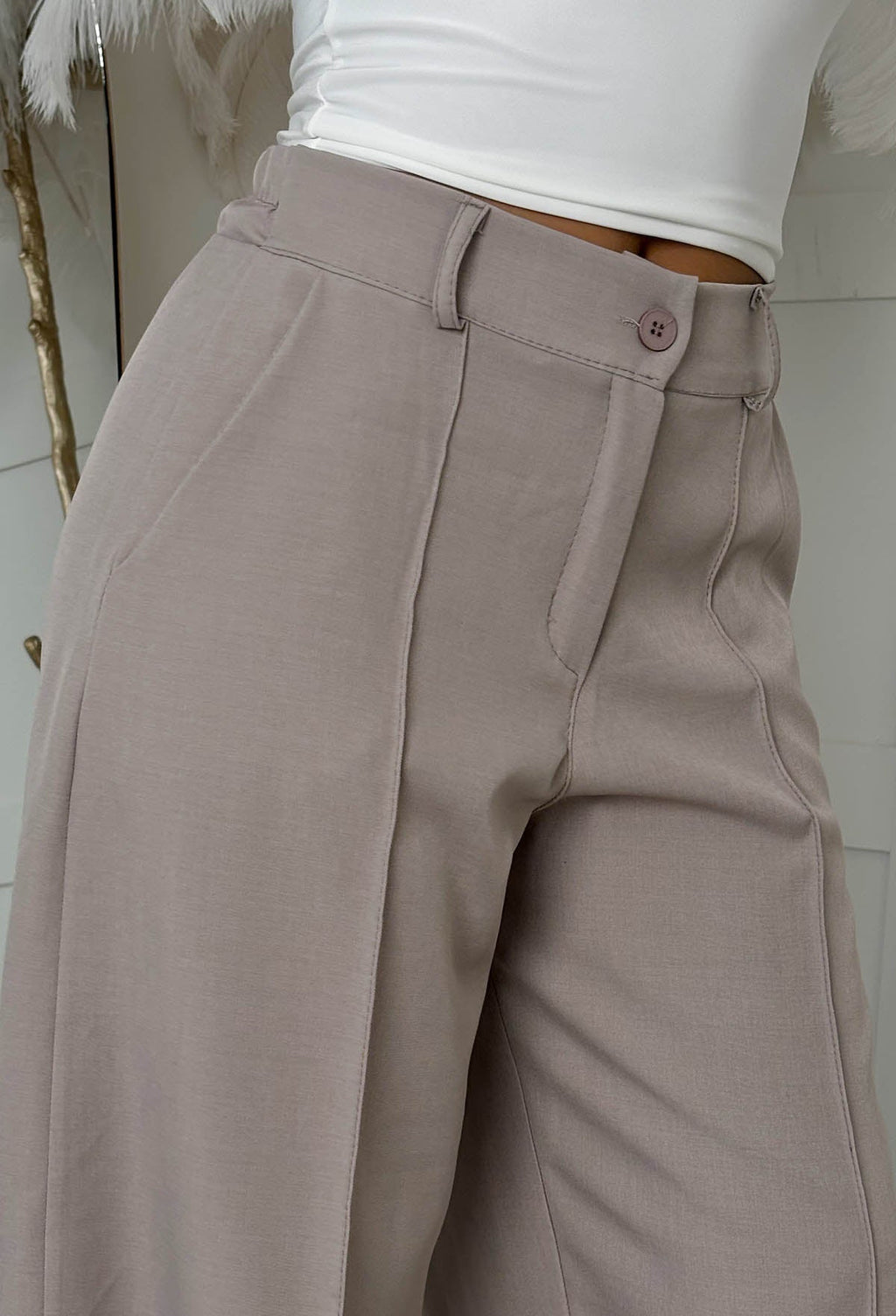 Dress For Success Mocha Barrel Fit Elasticated Waistband Trousers