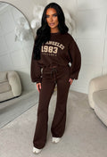 Easy Does It Chocolate Brown Los Angeles Lounge Co-Ord Set