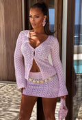 Exotic Glow Light Pink Crochet Skirt