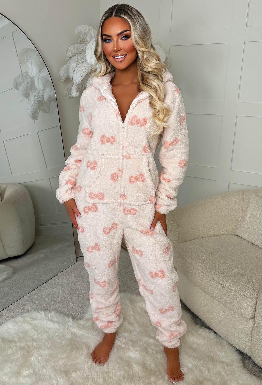 Fetch Dreams Pink Bow Print Onesie