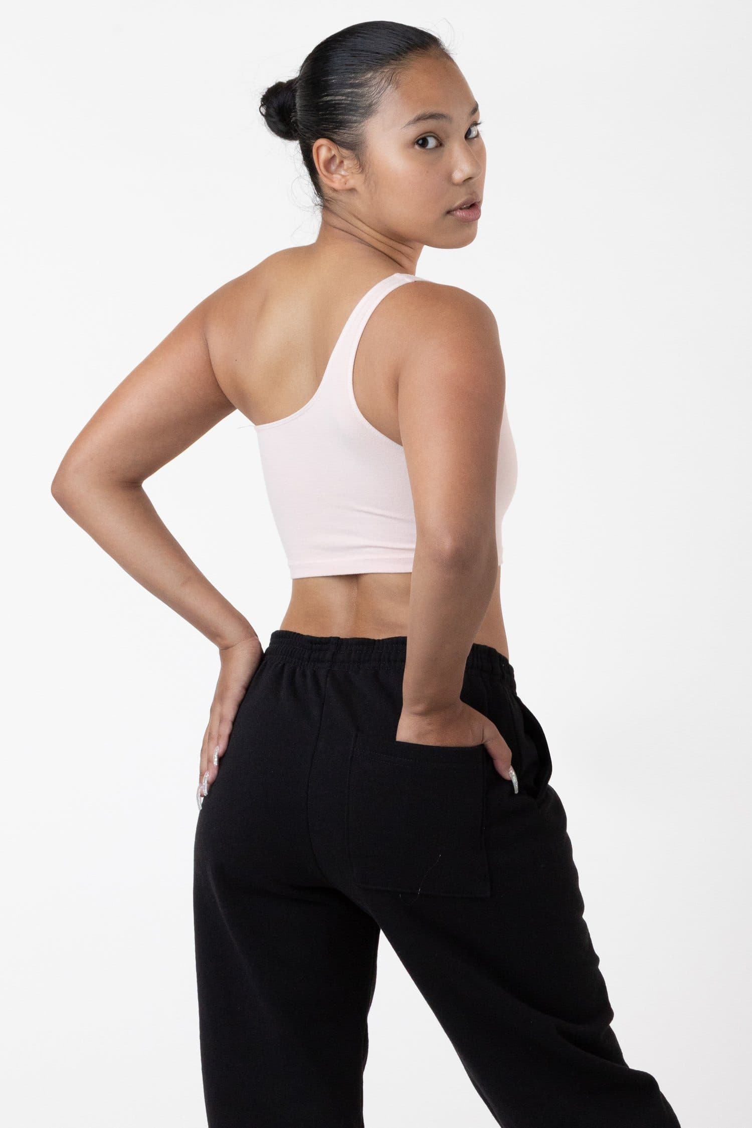8389GD - Garment Dye One Shoulder Crop Top