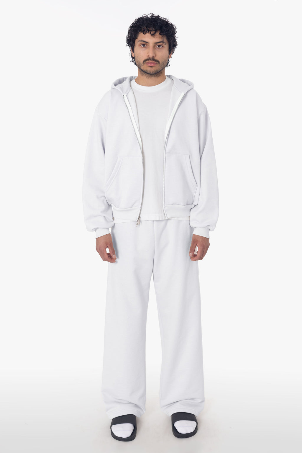 MWF10 - 10 oz. Mid-weight Poly Cotton Fleece Waist Length Zip-Up Hoodie