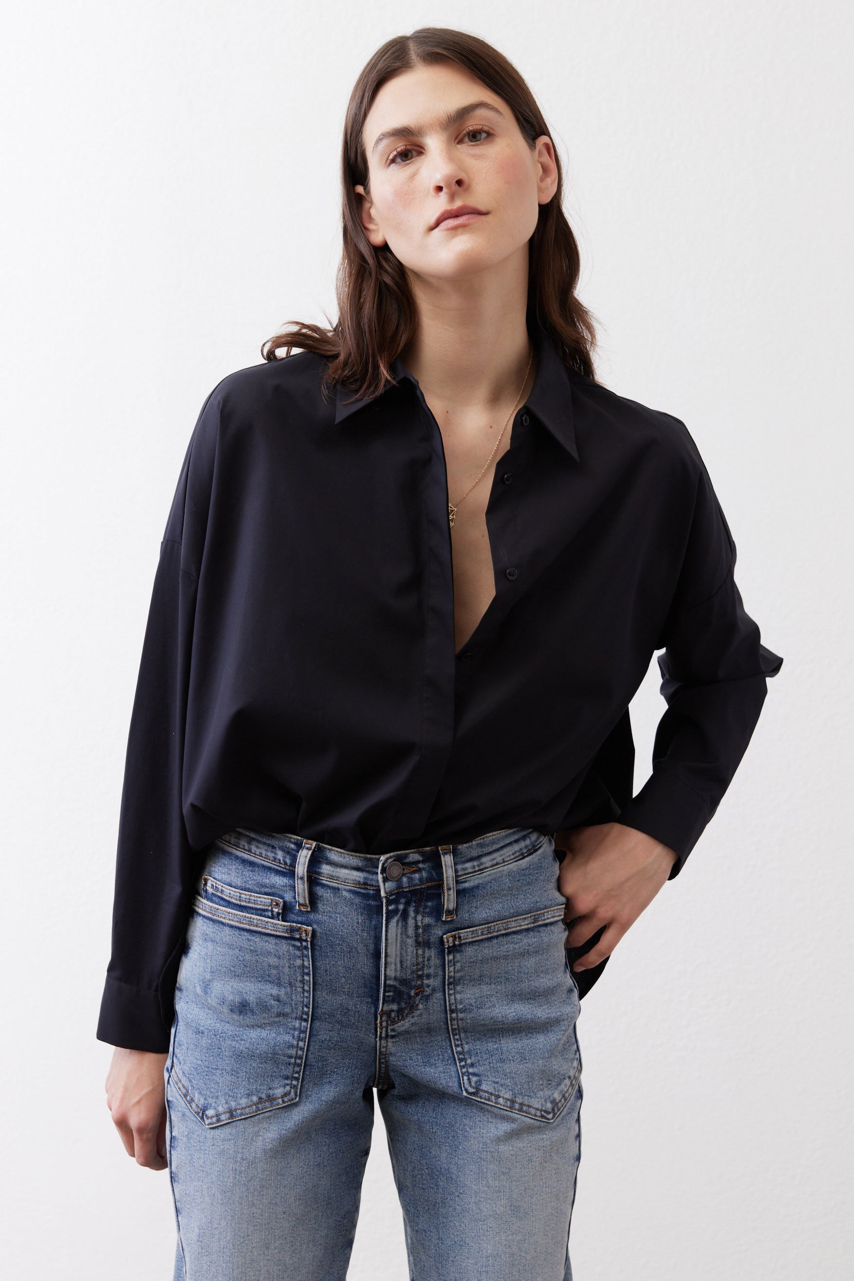 Non-Iron Refine Oversized Tunic