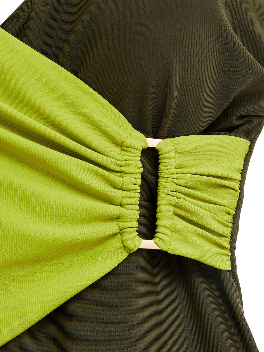 Paloma Linzi Swim Khaki & Lime Wrap Swimsuit