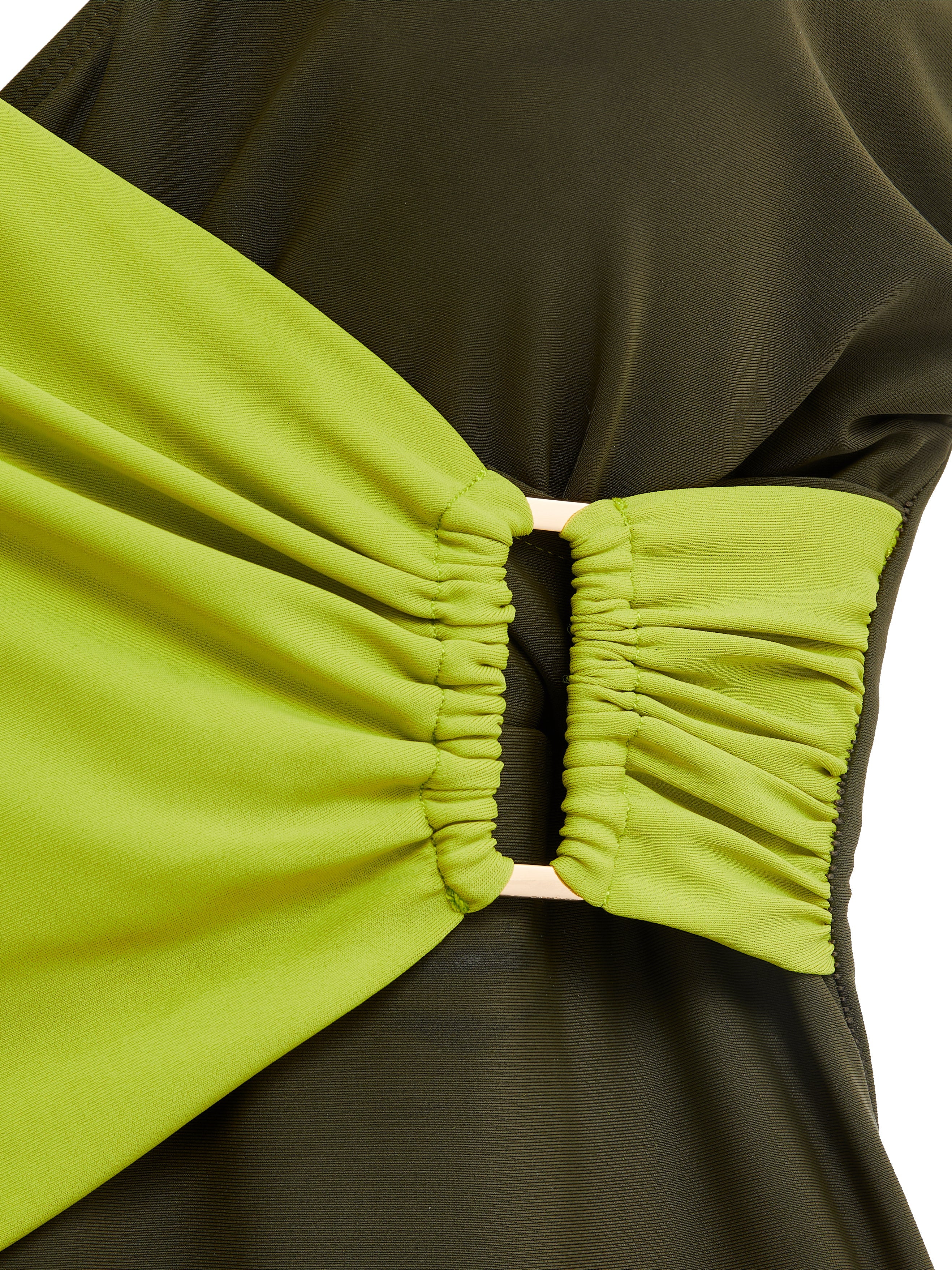 Paloma Linzi Swim Khaki & Lime Wrap Swimsuit