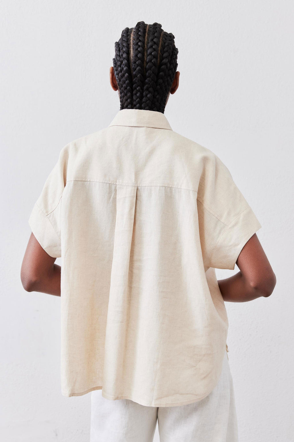Pullover Short Sleeve Linen Blouse