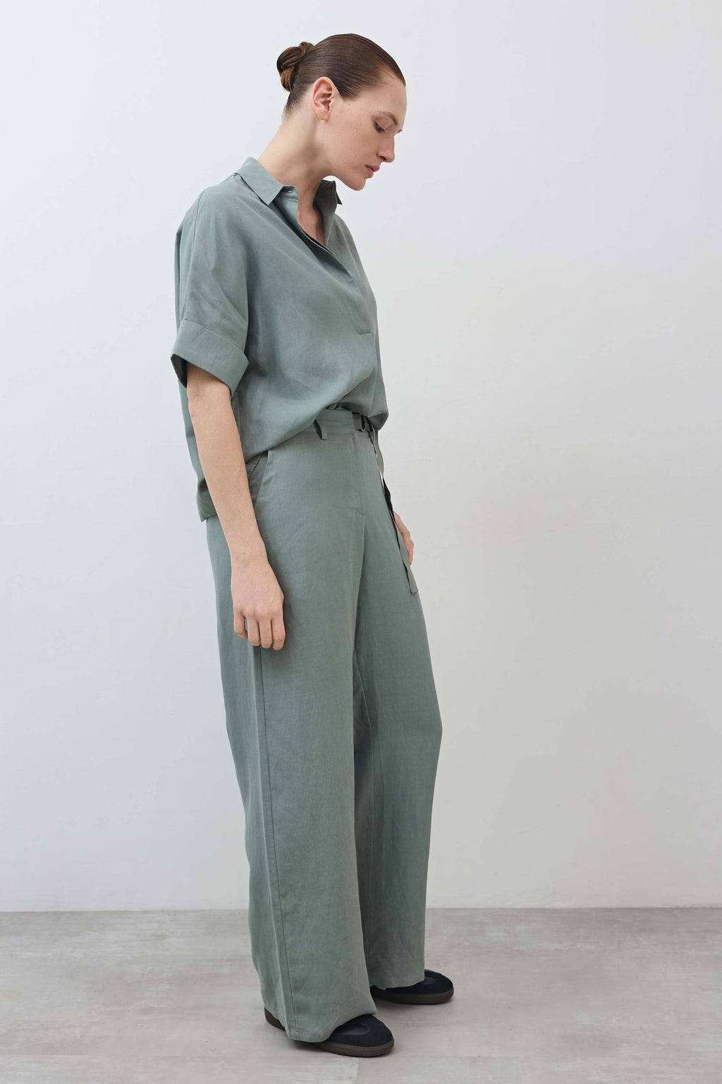 Silk Linen Oversized Pullover Blouse