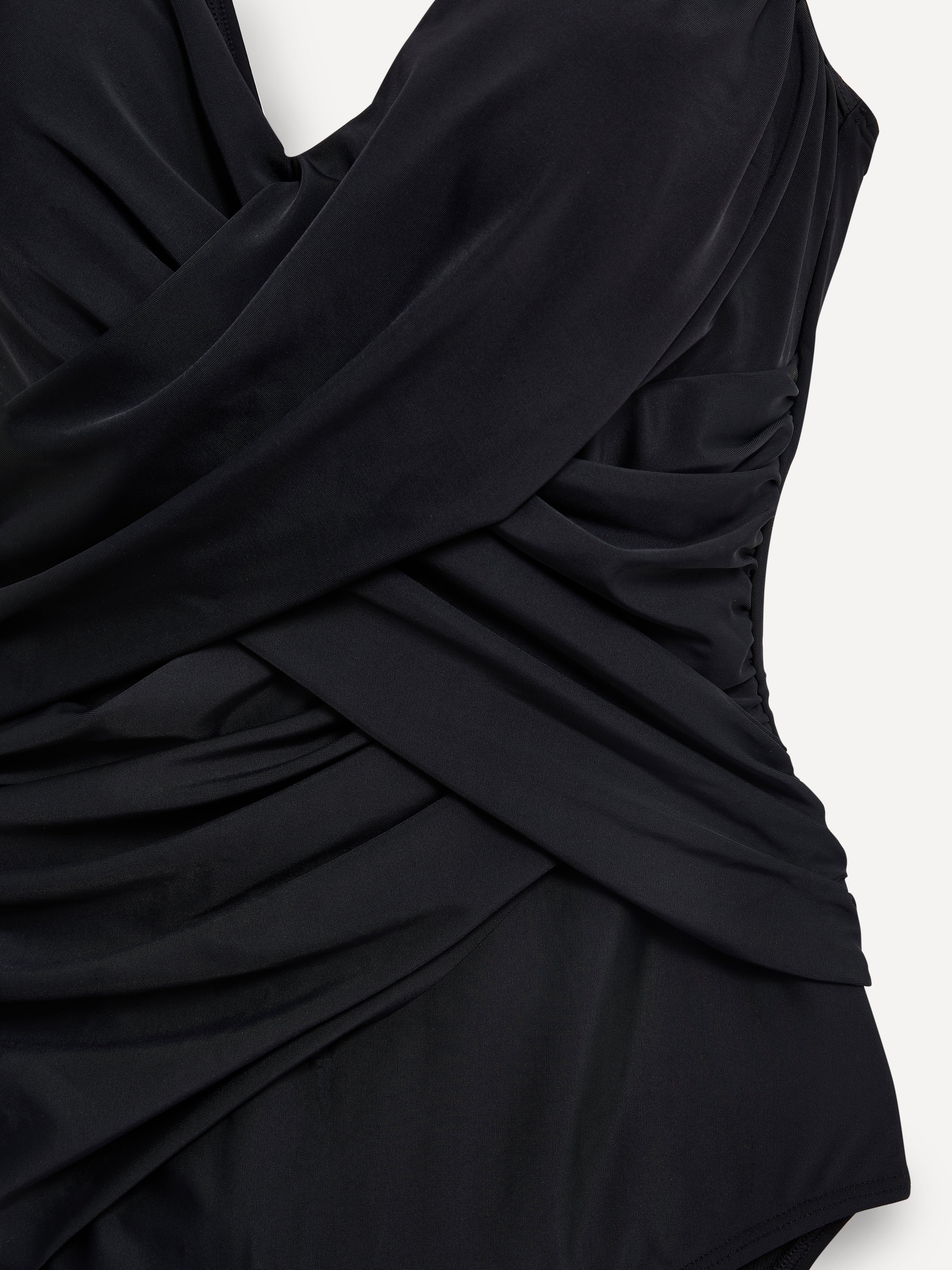 Sorrento Black Draped Swimsuit
