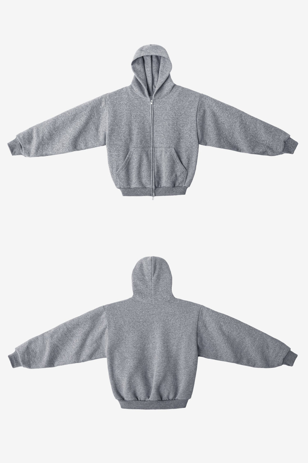 TRF10 - 12 oz. Tri-Blend Gabardine Fleece Waist Length Pull Zip Hoodie