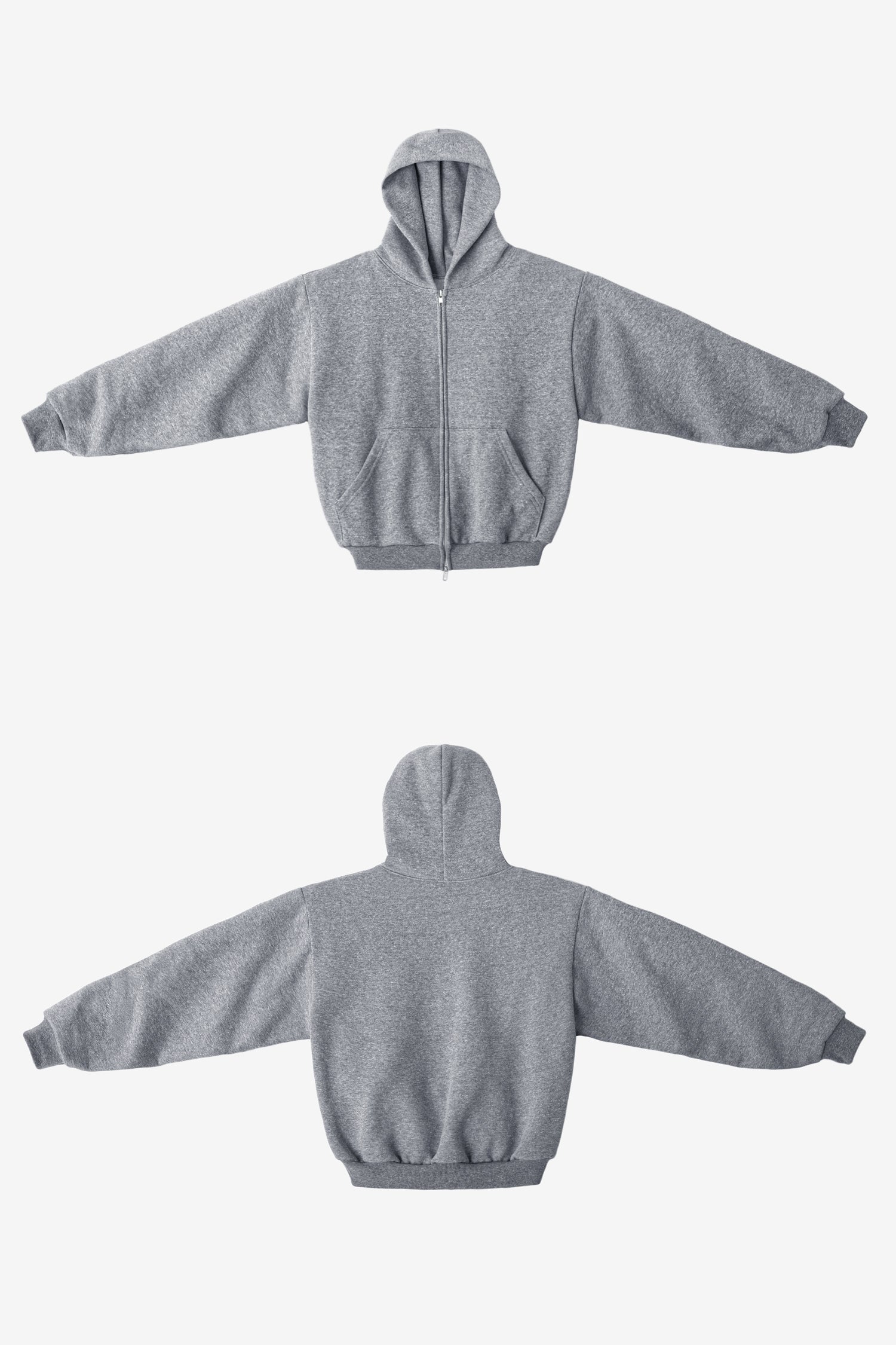 TRF10 - 12 oz. Tri-Blend Gabardine Fleece Waist Length Pull Zip Hoodie