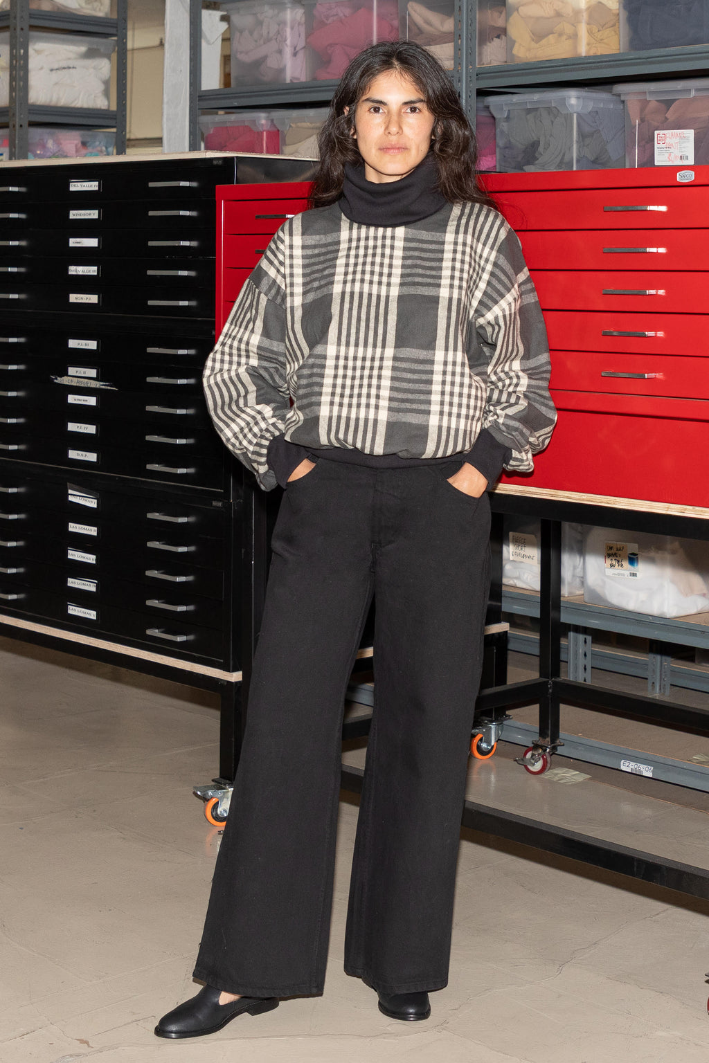 RCF01 - Flannel Turtleneck Sweater with Heavy Cotton Rib